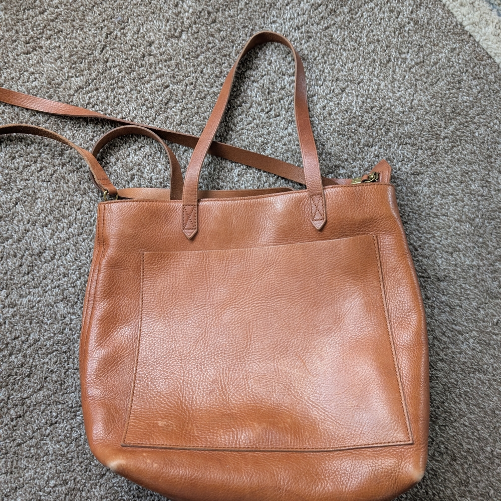 Madewell Tan Leather Tote Bag